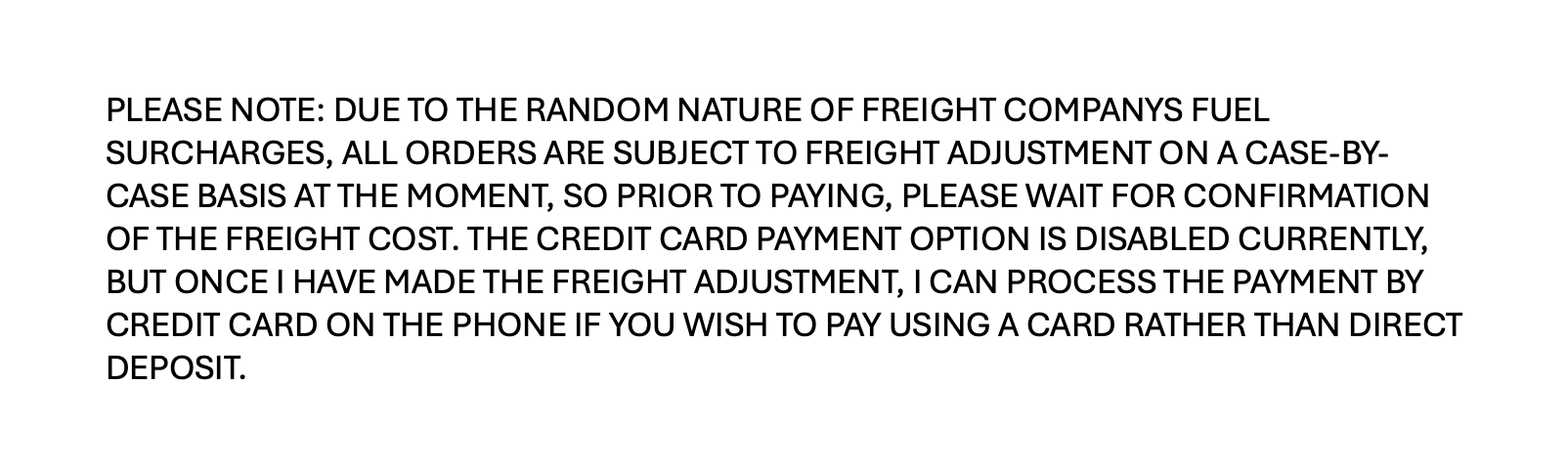 Please Note: The warehouse is closing from 23/12 until 5th Jan this year. Please place all orders by 22nd..